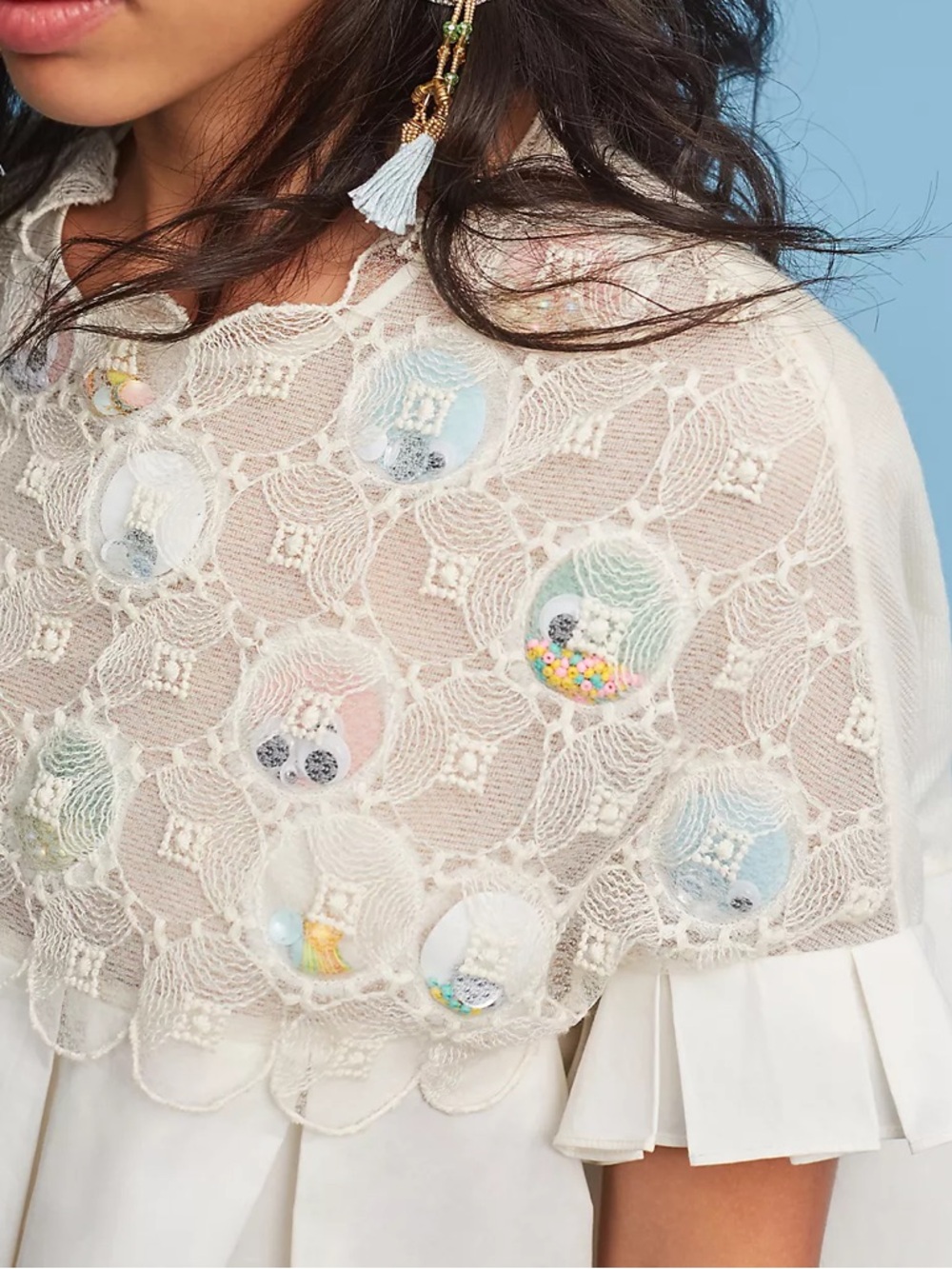 Amid Aggarwal Carousel Lace Swing Top Size 14 By Anthropologie - Picture 8 of 16
